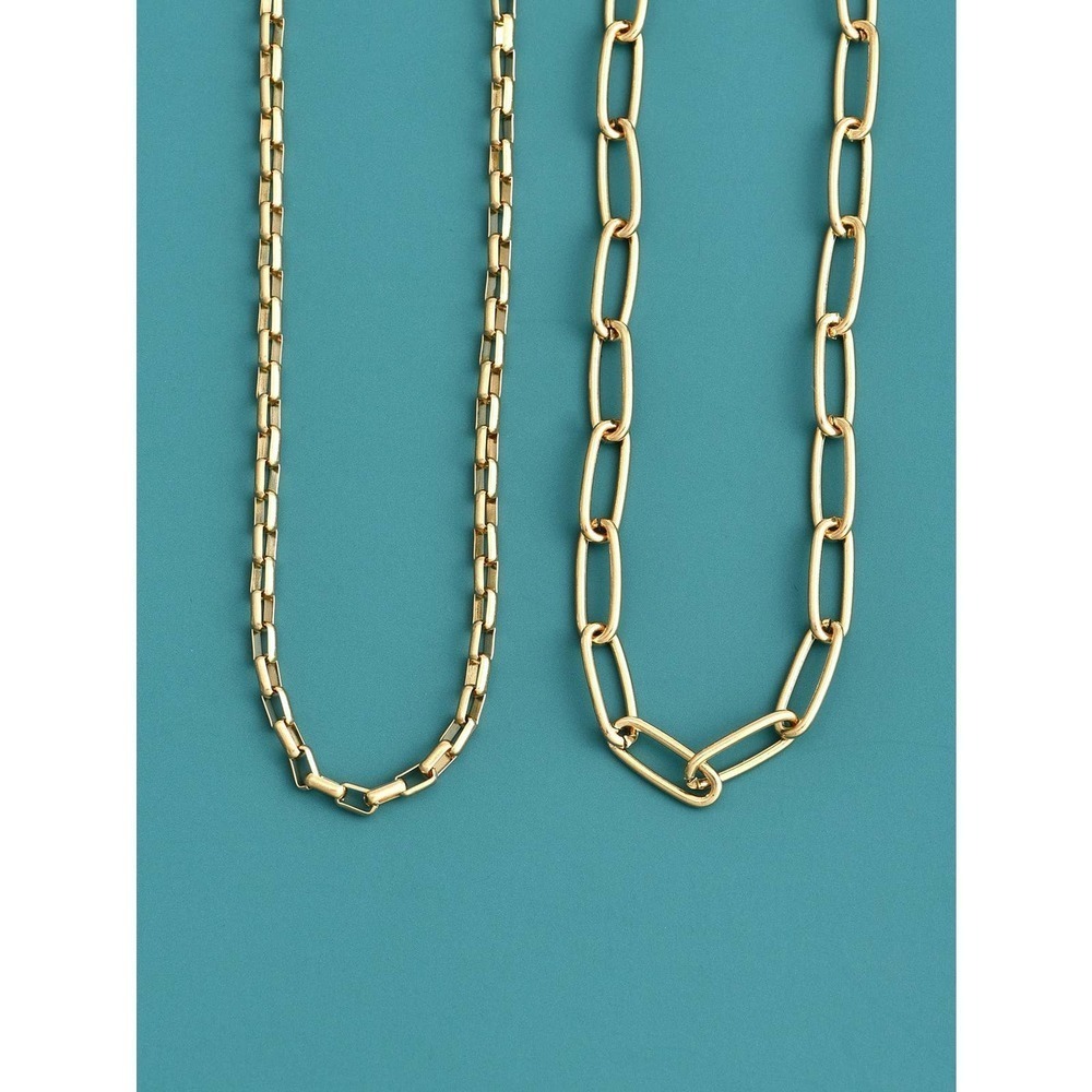 2pcs Minimalist Chain Necklace set gold - Picture 3 of 11